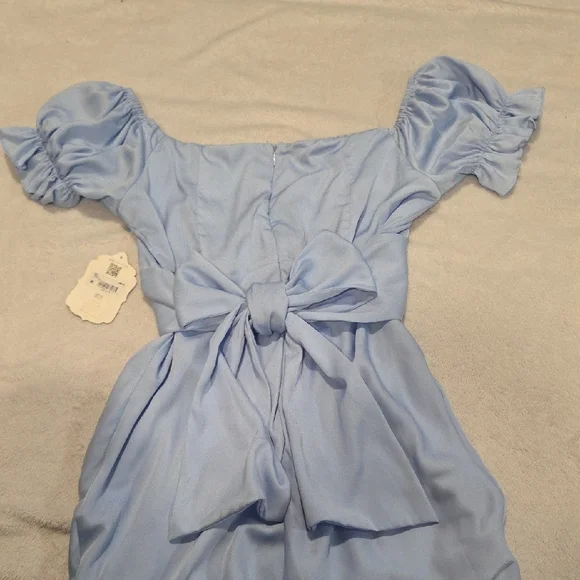 Altar'd State Light Blue Off-Shoulder Maxi Dress - Picture 7 of 8